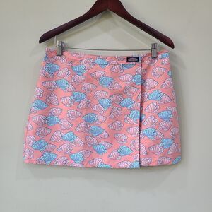Vineyard Vines Womens Fish Wrap Skirt Medium Pink Nautical Resort Vacation